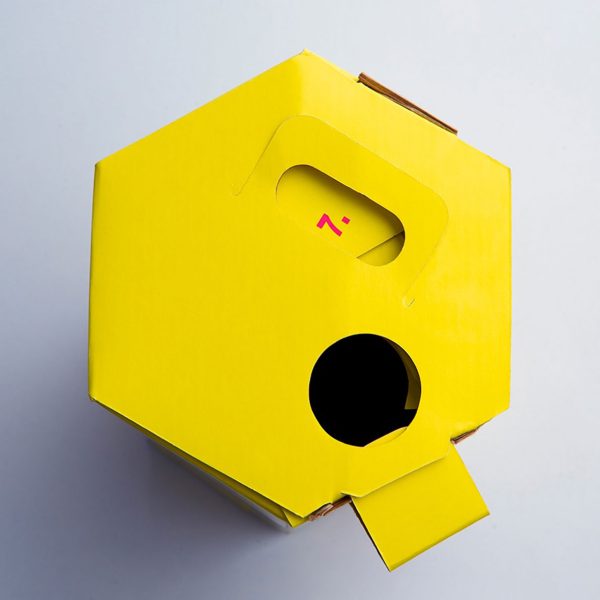 Recipiente hexagonal para la eliminación de residuos sólidos especiales de cartón microcorrugado de 5 litros